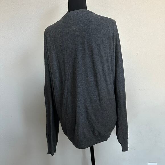 Eddie Bauer Cardiga XXL Button 100% Cotton Outdoors Ruffle Gray Knit Casual NWT - Picture 4 of 9